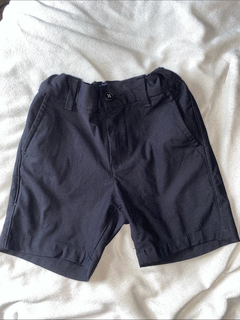 Place Black Kids Shorts with Button Front